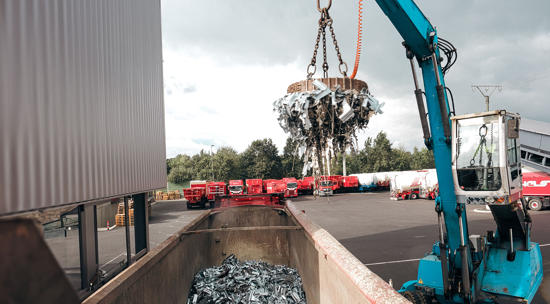 Kran Metallschrott Silo LKWs