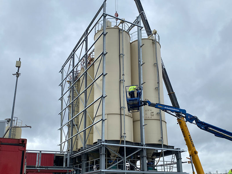 2021 Einhausung Silo Hochsilolager Kran
