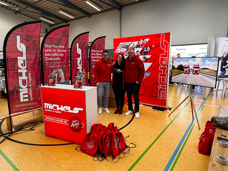 2024 Tag der Ausbildung Salz Turnhalle Messe Messestand Spedition Karl Michels